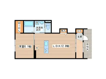 欅 H.M.S館 清水坂(1LDK/1階)の間取り写真