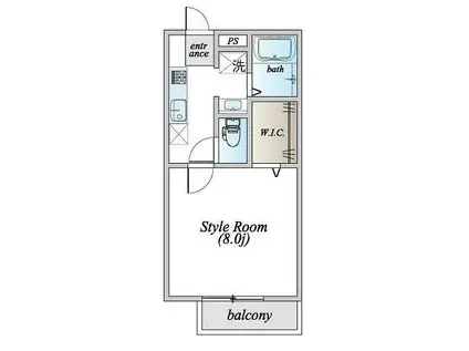 ルミエールII(1K/1階)の間取り写真