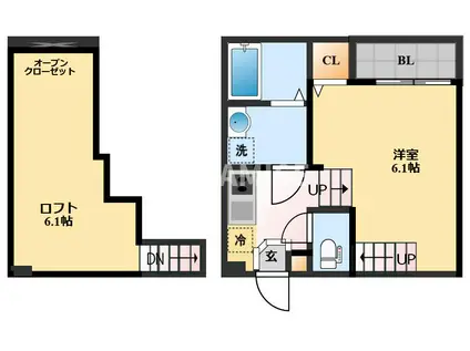 MODERAN PALAZZO西諫早駅(1SK/1階)の間取り写真