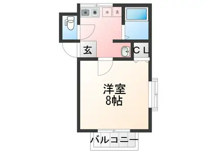 コーポ牧野(1K/1階)の間取り写真