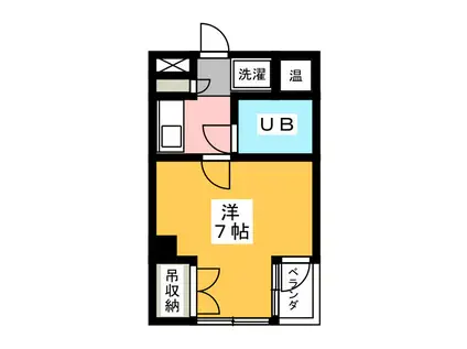 ヴィラみすず(1K/4階)の間取り写真