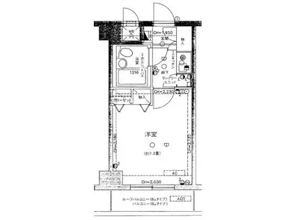 スパシエウインド横浜(ワンルーム/5階)の間取り写真