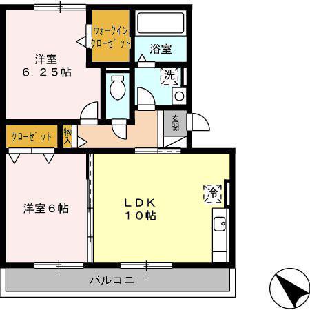 ＪＲ東海道本線 安城駅 徒歩20分 3階建 築18年(2LDK/2階)の間取り写真