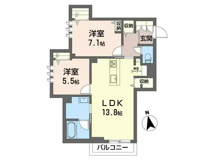 シャーメゾンMII(2LDK/2階)の間取り写真