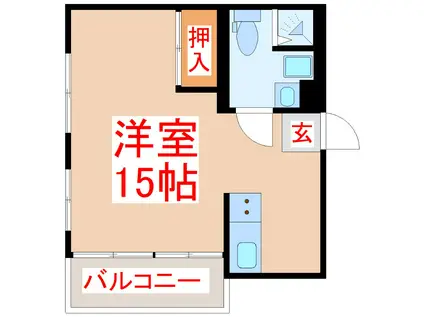 玉龍ビル(ワンルーム/4階)の間取り写真