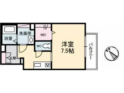 フェリークメゾンEM(1K/2階)の間取り写真