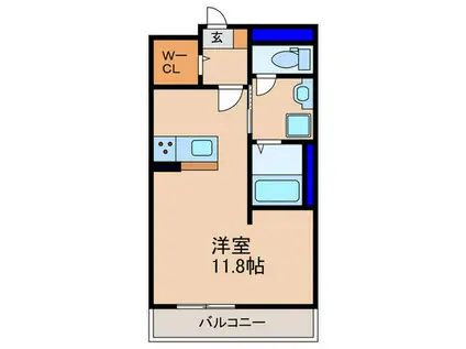 GARDEN COURT YASU(ワンルーム/1階)の間取り写真