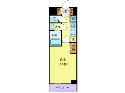 メゾンドヴィレ品川(1K/12階)の間取り写真