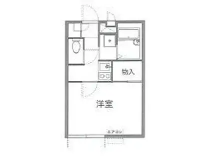 レオパレスサンピラー磯子(1K/1階)の間取り写真