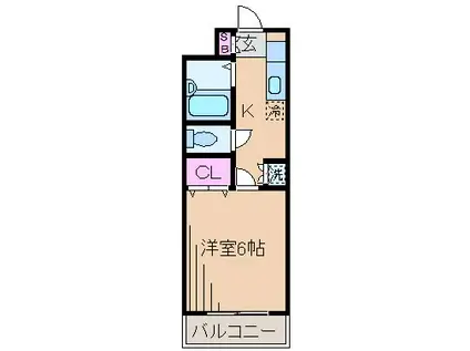 レジデンス岡部(1K/2階)の間取り写真