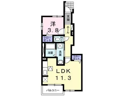 アルページュ(1LDK/1階)の間取り写真