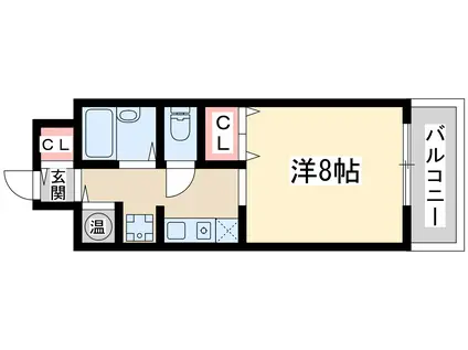 ミーールズ江坂(1K/7階)の間取り写真