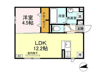 RESUA浜田(1LDK/2階)の間取り写真