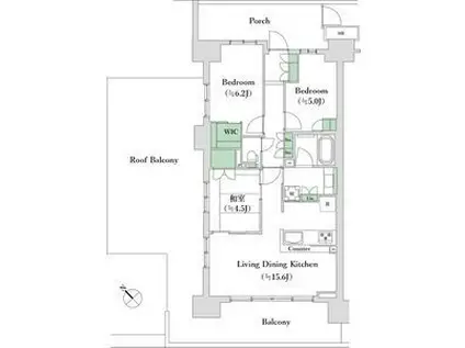 グランセンス吉川美南ステーションコート(3LDK/11階)の間取り写真