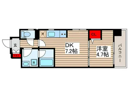 SANYU GARDEN KAMEIDO(1DK/6階)の間取り写真