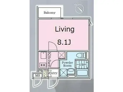 パセオ西新宿五丁目2(1K/2階)の間取り写真