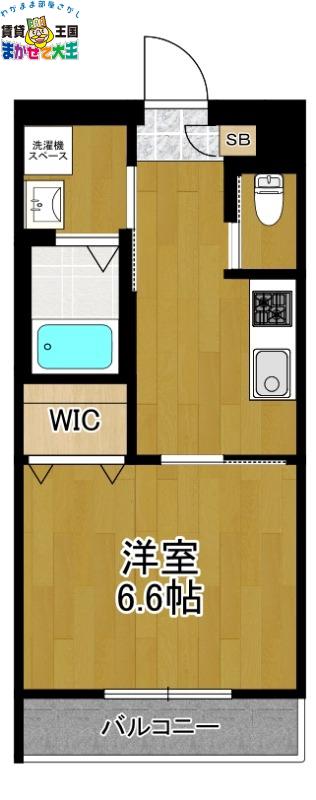 GRAN CASA 花丘(1K/1階)の間取り写真