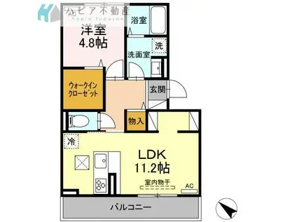 ベルクブーフ桜木(1LDK/1階)の間取り写真