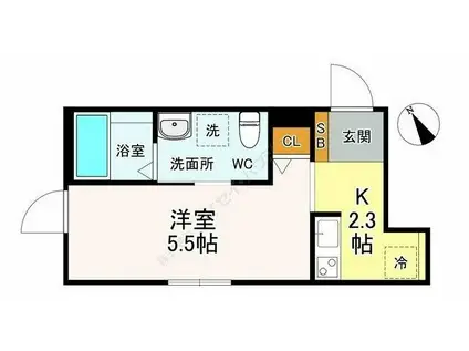 エトワール(ワンルーム/3階)の間取り写真