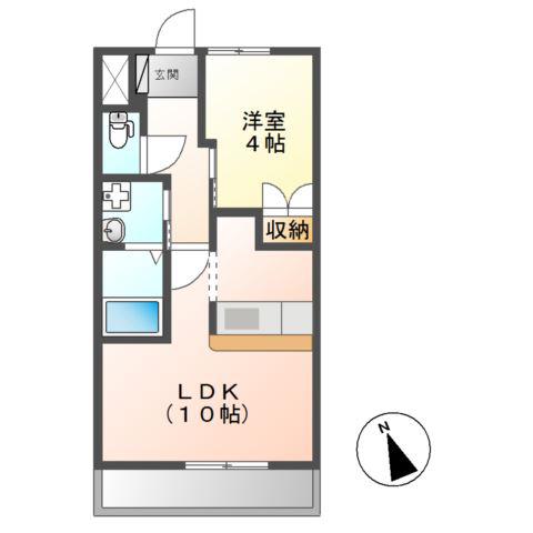 ＪＲ常磐線 荒川沖駅 徒歩58分 2階建 築16年(1LDK/1階)の間取り写真
