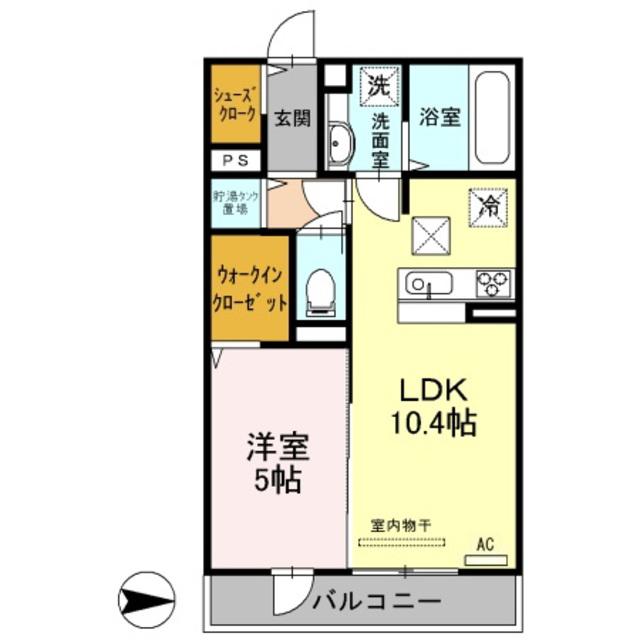 イーストアヴェニュー(1LDK/1階)の間取り写真