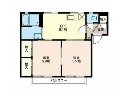 グレース千秋(2DK/2階)の間取り写真