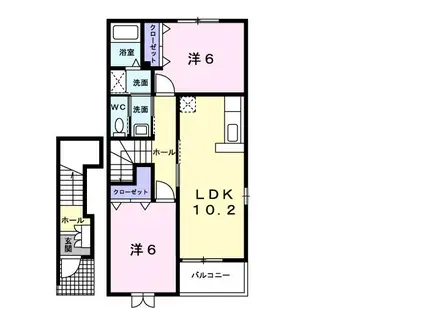 エクセランフルールII(2LDK/2階)の間取り写真