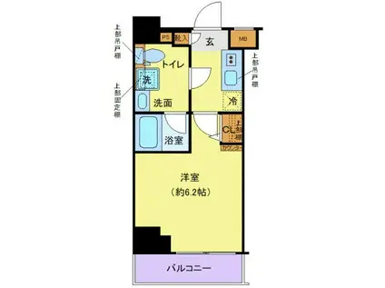 東京メトロ千代田線 綾瀬駅 徒歩10分 無 ネット代込 宅配BOX(1K/8階)の間取り写真