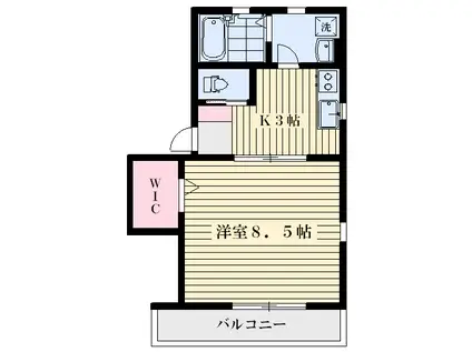 シエルK(1K/2階)の間取り写真