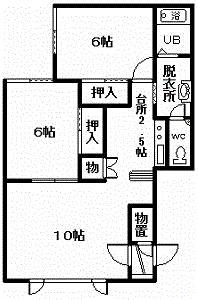 メープルA・B・C・D(2LDK/1階)の間取り写真