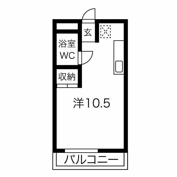 ニューコーポ谷川(ワンルーム/4階)の間取り写真