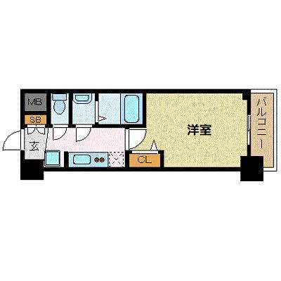 プレサンス新大阪イオリア(1K/3階)の間取り写真
