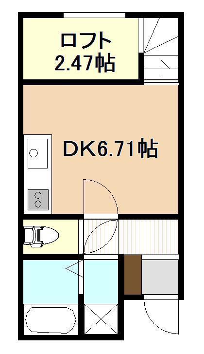 吉岡BASE2(ワンルーム/1階)の間取り写真