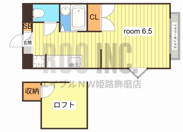ヴィヴィール白浜(ワンルーム/1階)の間取り写真