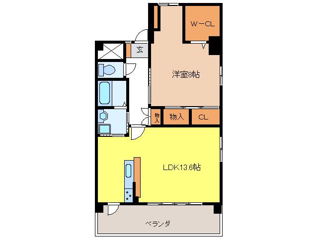 グランビア(1LDK/3階)の間取り写真