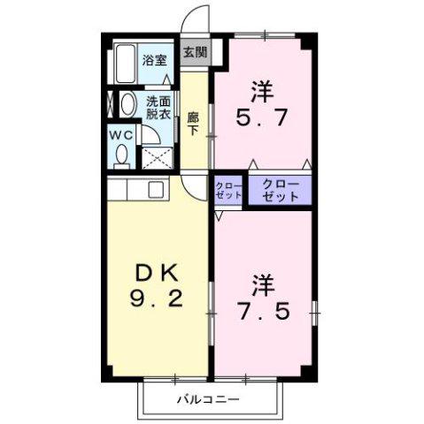 NEW CITY森本II(2DK/2階)の間取り写真