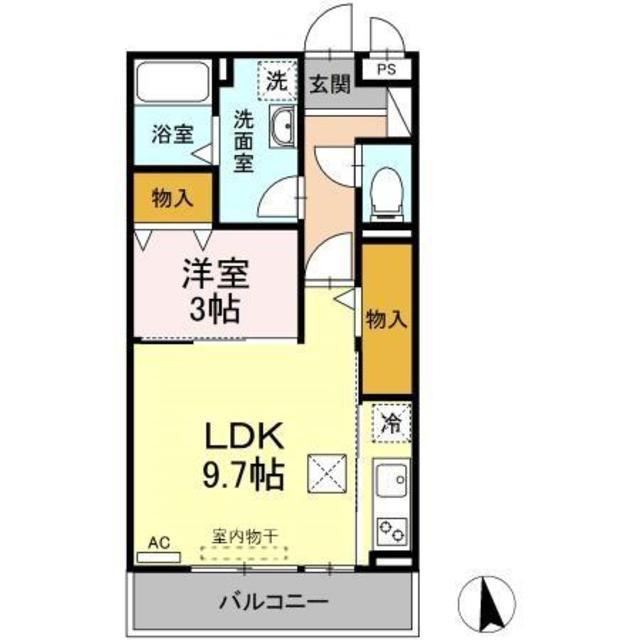 クレールTK(1LDK/1階)の間取り写真