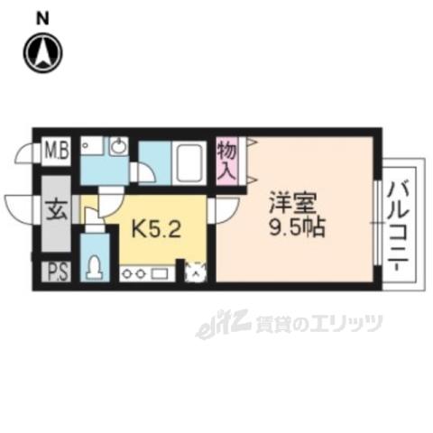 CITY SPIRE浜大津駅前(1K/6階)の間取り写真