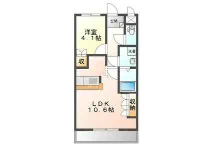 EMERAUDE(1LDK/2階)の間取り写真