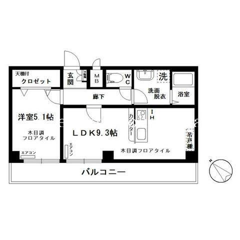 パレス南光(1LDK/3階)の間取り写真