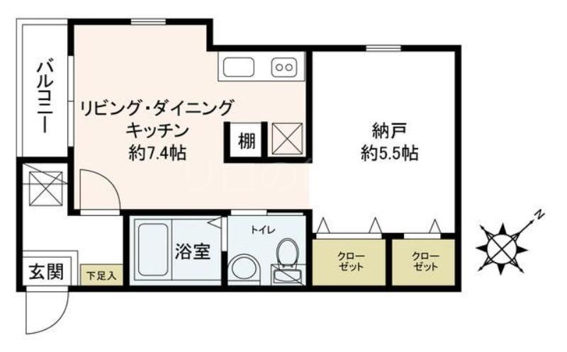 ラメール生麦A棟(1DK/3階)の間取り写真