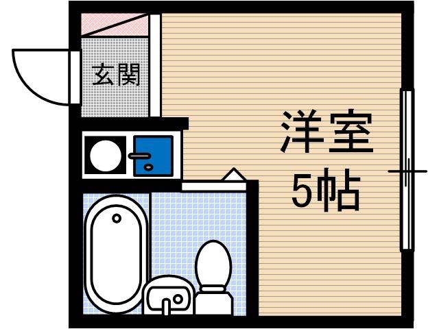 サテライト総持寺(ワンルーム/2階)の間取り写真