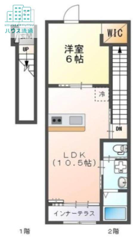 ラ・ティール(1LDK/2階)の間取り写真