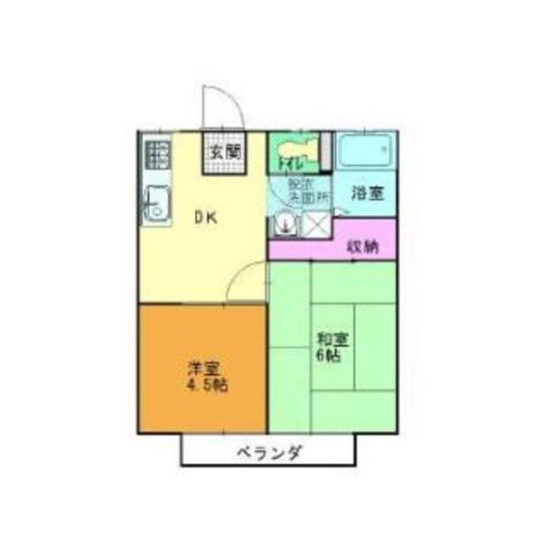 パナハイツ大谷(2DK/1階)の間取り写真