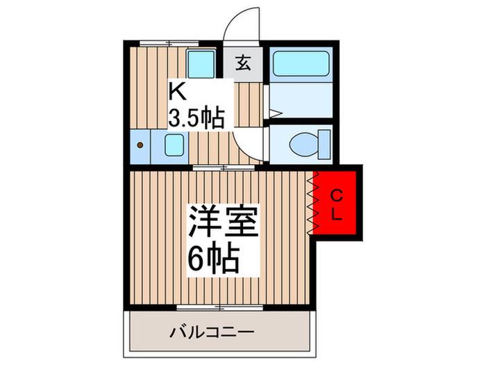 第8丸三マンション(1K/2階)の間取り写真