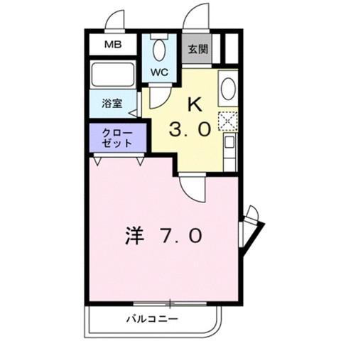 シーポート花時計(1K/4階)の間取り写真