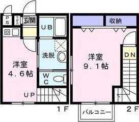メゾンエスポワール長町(1DK/1階)の間取り写真