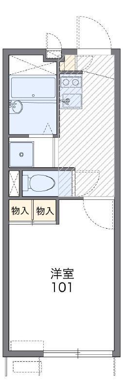 レオパレスドミール 別府(1K/1階)の間取り写真