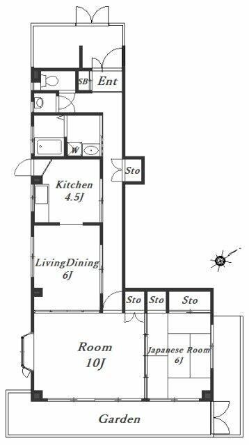 シティ・ハイツ(2LDK/1階)の間取り写真