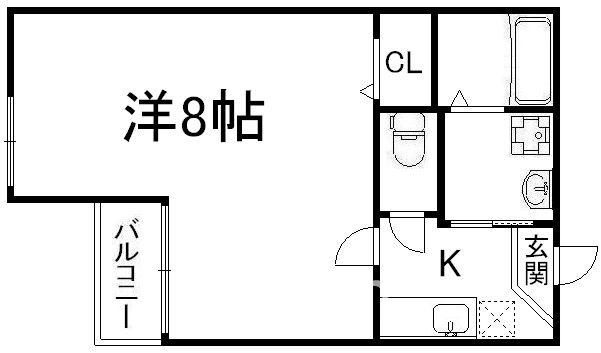 アークリード四条油小路(1K/3階)の間取り写真